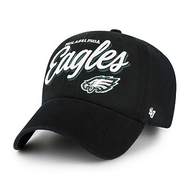 Women's '47 Black Philadelphia Eagles Ariana Clean Up Adjustable Hat