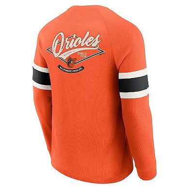 Men's Darius Rucker Collection by Fanatics Orange Baltimore Orioles Waffle-Knit Raglan Long Sleeve Henley T-Shirt