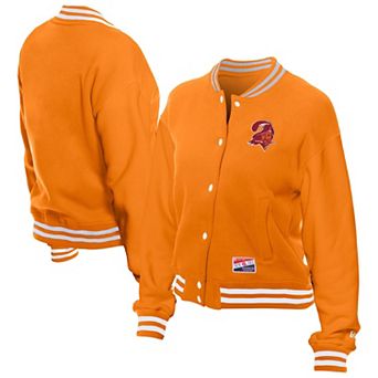 Women's New Era Orange Tampa Bay Buccaneers Throwback Fleece Full-Snap Jacket