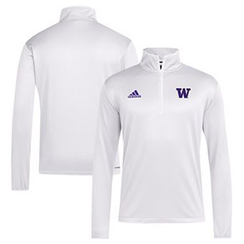 Men's adidas White Washington Huskies 2024 Coaches Sideline Quarter-Zip Top
