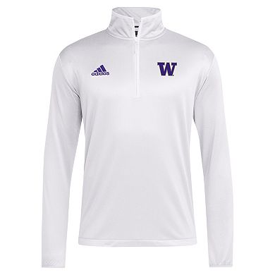 Men's adidas White Washington Huskies 2024 Coaches Sideline Quarter-Zip Top