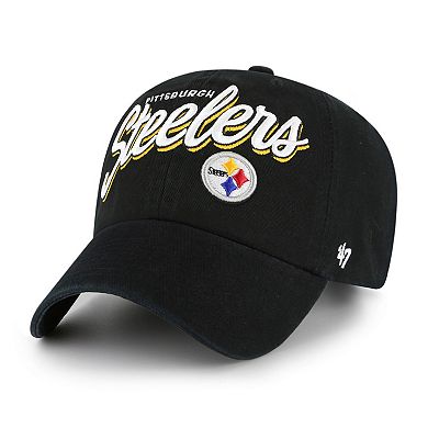 Women's '47 Black Pittsburgh Steelers Ariana Clean Up Adjustable Hat