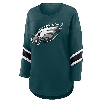 Women's Fanatics Green Philadelphia Eagles Plus Size Redzone 3/4-Sleeve Scoop Neck T-Shirt