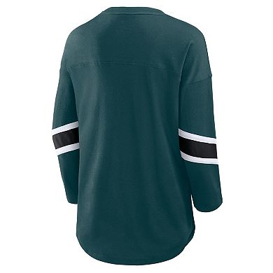 Women's Fanatics Green Philadelphia Eagles Plus Size Redzone 3/4-Sleeve Scoop Neck T-Shirt