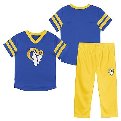 Toddler Outerstuff Royal/Gold Los Angeles Rams Red Zone T-Shirt & Pants Set