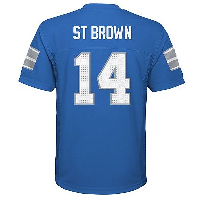 Youth Amon-Ra St. Brown Blue Detroit Lions Replica Player Jersey