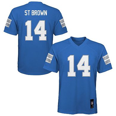 Youth Amon-Ra St. Brown Blue Detroit Lions Replica Player Jersey