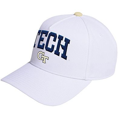 Unisex adidas White Georgia Tech Yellow Jackets Locker Room A-Frame Adjustable Hat