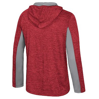 Men's Colosseum Crimson Washington State Cougars Always Sunny Quarter-Zip Hoodie