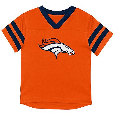 Toddler Outerstuff Orange/Navy Denver Broncos Red Zone T-Shirt & Pants Set