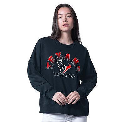 Women's G-III 4Her by Carl Banks Navy Houston Texans Oversized Feud Sweatshirt