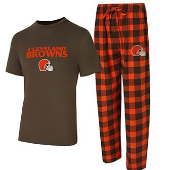 Men's Concepts Sport Brown/Orange Cleveland Browns Avondale T-Shirt & Flannel Pants Set