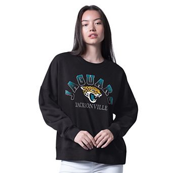Women's G-III 4Her by Carl Banks Black Jacksonville Jaguars Oversized Feud Sweatshirt