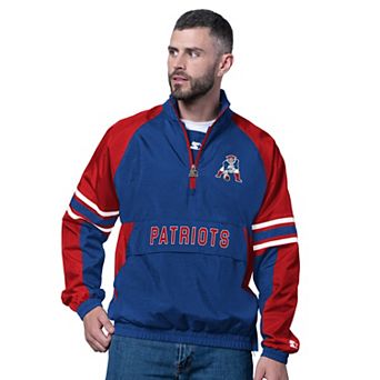 Men's Starter Royal New England Patriots Vintage Logo Prospect Half-Zip Pullover