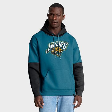 Men's Fanatics Teal Jacksonville Jaguars Helmet Retro Pullover Hoodie