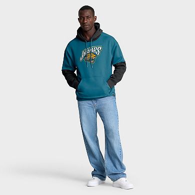 Men's Fanatics Teal Jacksonville Jaguars Helmet Retro Pullover Hoodie