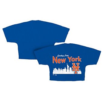 Women's Fanatics Royal New York Mets Skyline Crop T-Shirt