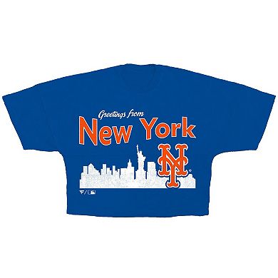 Women's Fanatics Royal New York Mets Skyline Crop T-Shirt