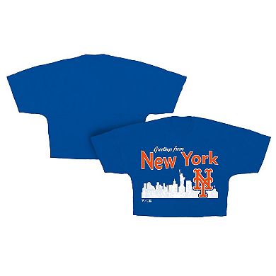 Women's Fanatics Royal New York Mets Skyline Crop T-Shirt