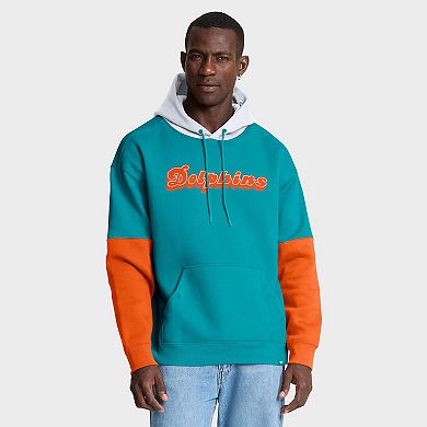 Men's Fanatics Aqua Miami Dolphins Helmet Retro Pullover Hoodie