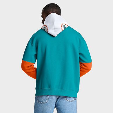 Men's Fanatics Aqua Miami Dolphins Helmet Retro Pullover Hoodie