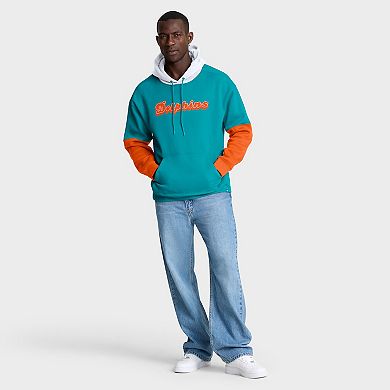 Men's Fanatics Aqua Miami Dolphins Helmet Retro Pullover Hoodie