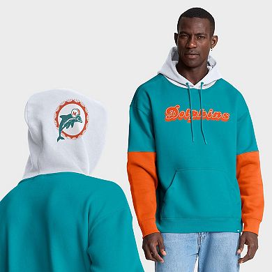 Men's Fanatics Aqua Miami Dolphins Helmet Retro Pullover Hoodie
