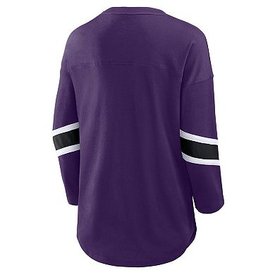Women's Fanatics Purple Baltimore Ravens Plus Size Redzone 3/4-Sleeve Scoop Neck T-Shirt