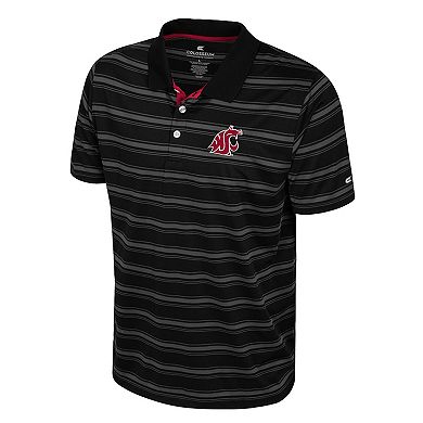 Men's Colosseum Black Washington State Cougars Milk Steak Polo