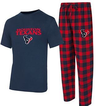 Men's Concepts Sport Navy/Red Houston Texans Avondale T-Shirt & Flannel Pants Set