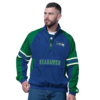 Men's Starter Royal Seattle Seahawks Vintage Logo Prospect Half-Zip Pullover
