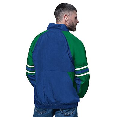 Men's Starter Royal Seattle Seahawks Vintage Logo Prospect Half-Zip Pullover