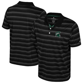 Men's Colosseum Black Michigan State Spartans Milk Steak Polo
