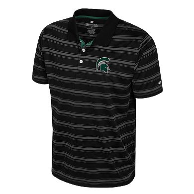 Men's Colosseum Black Michigan State Spartans Milk Steak Polo