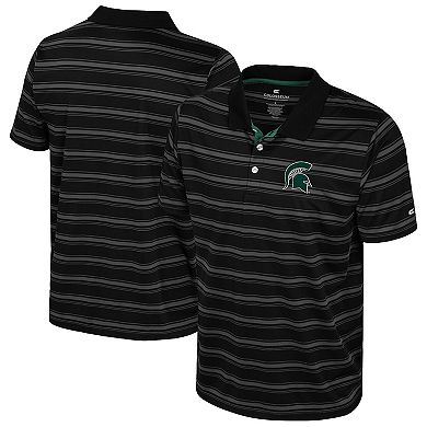 Men's Colosseum Black Michigan State Spartans Milk Steak Polo