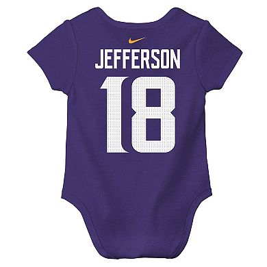 Infant Nike Justin Jefferson Purple Minnesota Vikings Player Name & Number Bodysuit