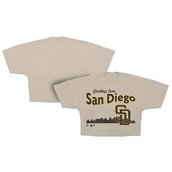 Women's Fanatics Cream San Diego Padres Skyline Crop T-Shirt