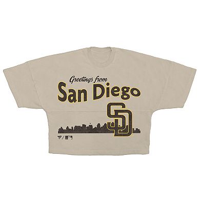 Women's Fanatics Cream San Diego Padres Skyline Crop T-Shirt