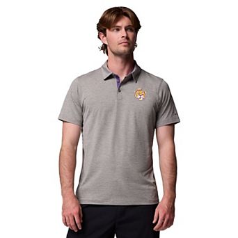 Men's Columbia Gray LSU Tigers Tech Trail Polo
