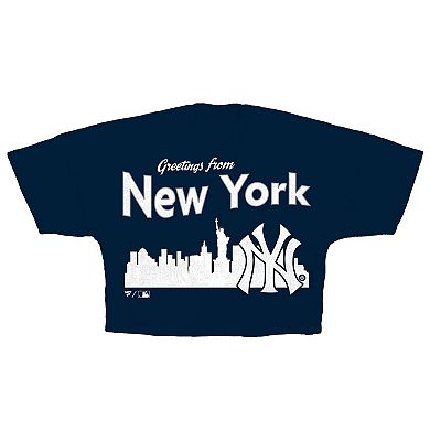 Women's Fanatics Navy New York Yankees Skyline Crop T-Shirt