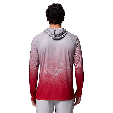 Men's Columbia Gray Ohio State Buckeyes PFG Gradient Water Super Terminal Tackle Hoodie Omni-Wick T-Shirt