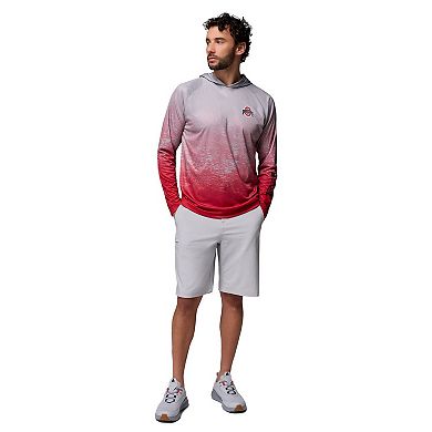 Men's Columbia Gray Ohio State Buckeyes PFG Gradient Water Super Terminal Tackle Hoodie Omni-Wick T-Shirt