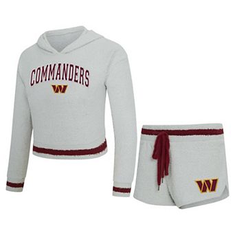 Women's Concepts Sport Gray Washington Commanders Whitley Long Sleeve Hoodie Top & Shorts Set