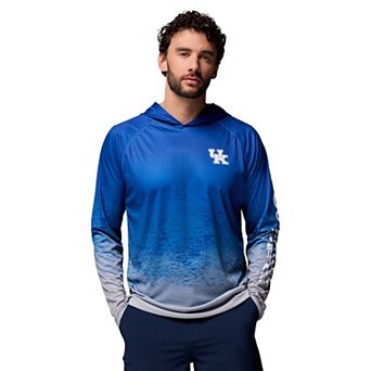 Men's Columbia Royal Kentucky Wildcats PFG Gradient Water Super Terminal Tackle Hoodie T-Shirt