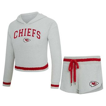 Women's Concepts Sport Gray Kansas City Chiefs Whitley Long Sleeve Hoodie Top & Shorts Set