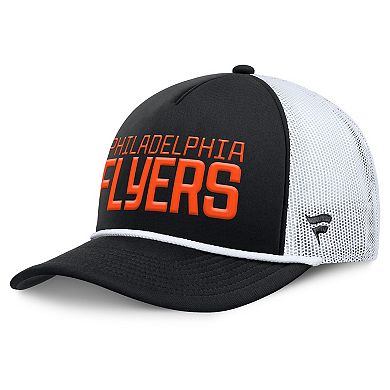 Men's Fanatics Black/White Philadelphia Flyers Heritage Dutch A-Frame Trucker Adjustable Hat