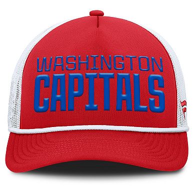 Men's Fanatics Red/White Washington Capitals Heritage Dutch A-Frame Trucker Adjustable Hat