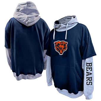 Men's Profile Navy/Heather Gray Chicago Bears Big & Tall Twofer Pullover Hoodie