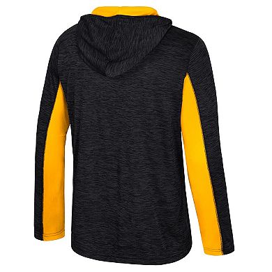 Men's Colosseum Black Iowa Hawkeyes Always Sunny Quarter-Zip Hoodie