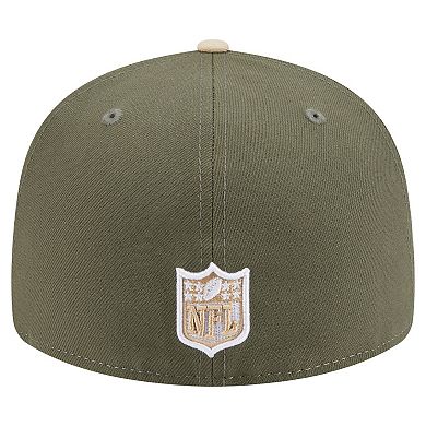 Men's New Era Light Beige/Olive Pittsburgh Steelers Two-Tone Color Pack Split Panel 59FIFTY Fitted Hat